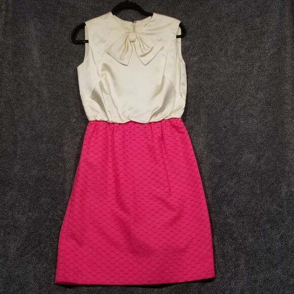 Neiman Marcus Dresses & Skirts - Neiman Marcus Ivory and Fuchsia Midi Dress